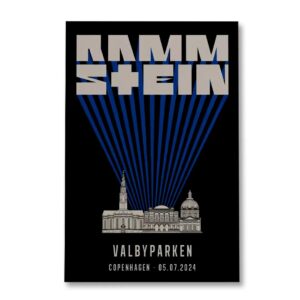 Rammstein Copenhagen July 5 2024 Valbyparken Denmark Event Poster