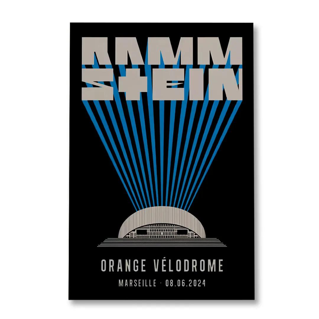 Rammstein Marseille June 8 2024 Orange Velodrome France Event Poster Rammstein Marseille June 8 2024 Orange Velodrome France Event Poster
